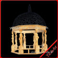 Marble Gazebo With Black Iron roof(YL-G019)